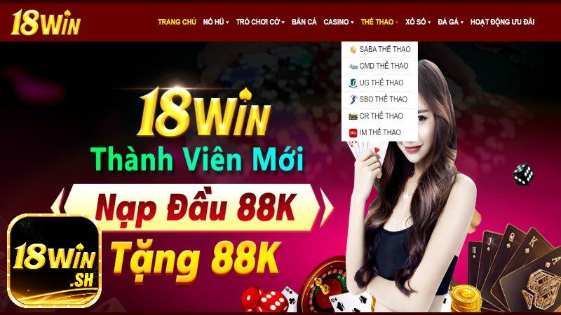 Hệ thống sảnh chơi tại nhà cái 18Win